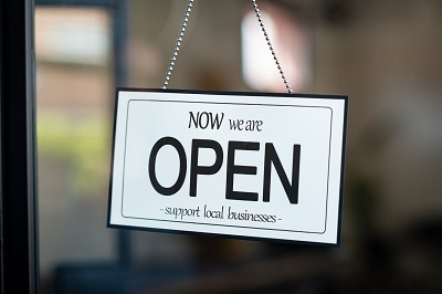open sign on business