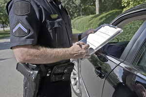 police officer giving ticket
